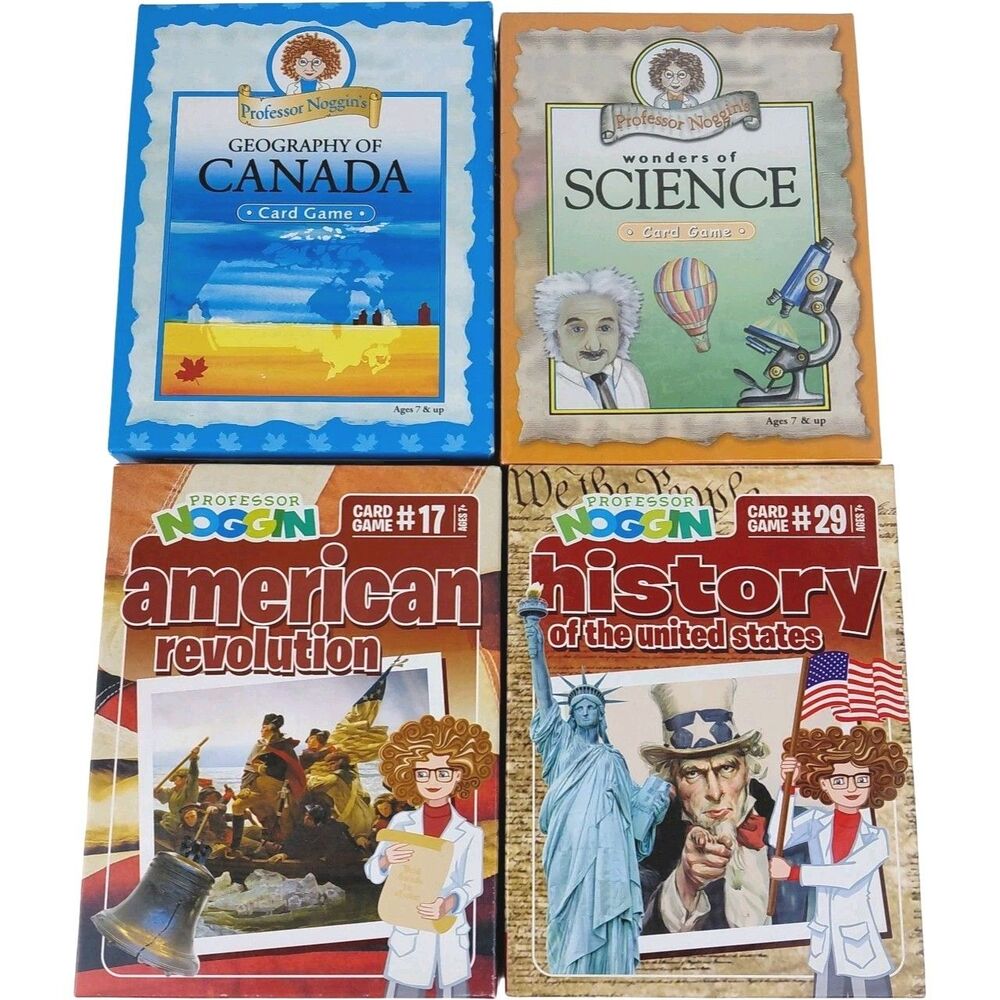 Professor Noggin’s American Revolution, Canada, Science, US History Card Games